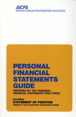 "Personal financial statements guide (1983); Audit and accounting guide" by American Institute ...