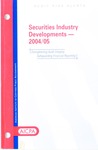 Securities industry developments - 2004/05; Audit risk alerts