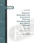 Checklist supplement and illustrative financial statements for real estate ventures : a financial accounting and reporting practice aid, April 1998 edition