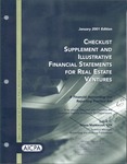 Checklist supplement and illustrative financial statements for real estate ventures : a financial accounting and reporting practice aid, January 2001 edition by American Institute of Certified Public Accountants. Accounting and Auditing Publications and Yelena Michkevich