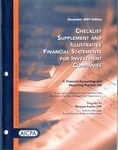 Checklist supplement and illustrative financial statements for investment companies : a financial accounting and reporting practice aid, December 2001 edition by American Institute of Certified Public Accountants. Accounting and Auditing Publications and Maryann Kasica