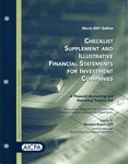Checklist supplement and illustrative financial statements for investment companies : a financial accounting and reporting practice aid, March 2001 edition by American Institute of Certified Public Accountants. Accounting and Auditing Publications and Maryann Kasica