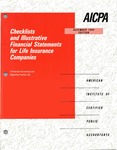 Checklists and illustrative financial statements for life insurance companies : a financial accounting and reporting practice aid, December 1994 edition by American Institute of Certified Public Accountants. Technical Information Division and Steven F. Moliterno