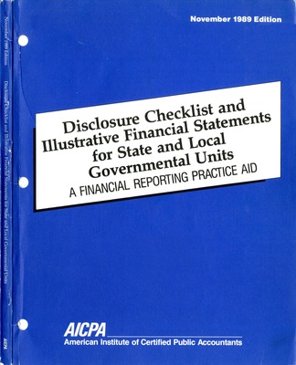 "Disclosure Checklists And Illustrative Financial Statements For State ...