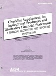 Checklist supplement for agricultural producers and illustrative financial statements : a financial accounting and reporting practice aid, April 1990 edition by American Institute of Certified Public Accountants. Technical Information Division and Richard Rikert