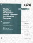 Checklist supplement and illustrative financial statements for construction contractors : a financial accounting and reporting practice aid, November 1994 edition