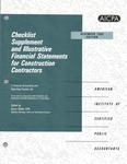 Checklist supplement and illustrative financial statements for construction contractors : a financial accounting and reporting practice aid, December 1995 edition