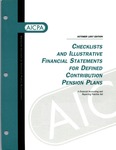 Checklists and illustrative financial statements for defined contribution pension plans : a financial accounting and reporting practice aid, October 1997 edition by American Institute of Certified Public Accountants. Accounting and Auditing Publications and Linda Delahanty