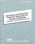 Checklists and illustrative financial statements for finance companies : a financial reporting practice aid, November 1990 edition