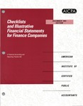 Checklists and illustrative financial statements for finance companies : a financial accounting and reporting practice aid, December 1995 edition