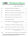 Washington report, vol. 9 no.30, September 22, 1980 by American Institute of Certified Public Accountants.