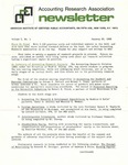 Accounting Research Association Newsletter, Volume I, Number 1, January 30, 1968