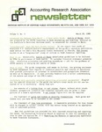 Accounting Research Association Newsletter, Volume I, Number 2, March 20, 1968