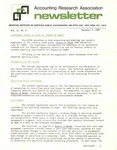 Accounting Research Association Newsletter, Volume II, Number 8, December 3, 1969