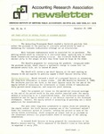 Accounting Research Association Newsletter, Volume II, Number 9, December 15,, 1969