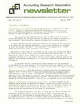 Accounting Research Association Newsletter, Volume III, Number 2, May 14, 1970