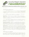 Accounting Research Association Newsletter, Volume III, Number 7, December 16, 1970