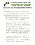 Accounting Research Association Newsletter, Volume IV, Number 5, May 12, 1971
