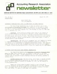 Accounting Research Association Newsletter, Volume IV, Number 8,  Special Issue, August 16, 1971November 12, 1968