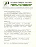 Accounting Research Association Newsletter, Volume IV, Number 10, October 29, 1971