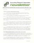 Accounting Research Association Newsletter, Volume V, Number 6, August 2, 1972
