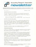 Accounting Research Association Newsletter, Volume VI, Number 1, February 7, 1973