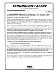 SoftRAM95: Memory Enhancer or Snake Oil?; Technology Alert, Vol. 95, No. 8, November 1995