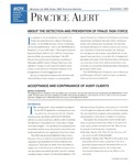 Practice Alert 94-3: About the Detection and  Prevention of Fraud Task Force, Acceptance and Continuance of Audit Clients
