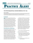 Practice Alert 96-1: The Private Securities Litigation Reform Act of 1995 by American Institute of Certified Public Accountants. Professional Issues Task Force