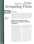 Practice Alert 2000-2: Quality of Accounting Principles Guidance for Discussions with Audit Committees; Members in Public Accounting Firms, April 2000