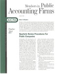 Practice Alert 2000-4: Quarterly Review Procedures for Public Companies; Members in Public Accounting Firms, October 20009