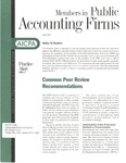Practice Alert 2001-1: Common Peer Review Recommendations; Member in Public Accounting Firms, April 2001
