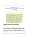 Practice Alert 2002-1:Communications with the Securities and Exchange Commission