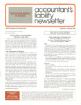 Accountant's Liability Newsletter, Number 1, October 1982 by Rollins Burdick Hunter Company and American Institute of Certified Public Accountants (AICPA)
