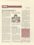 CPA Client Bulletin, December 1986