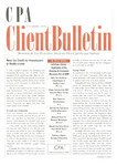 CPA Client Bulletin, November 2008 by American Institute of Certified Public Accountants (AICPA)