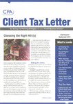 CPA Client Tax Letter, July/August/September 2011 by American Institute of Certified Public Accountants (AICPA)