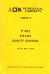 AICPA Professional Standards: Ethics, Bylaws, Quality control, as of July 1, 1978