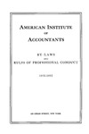 By-laws and rules of professional conduct, 1931-1932 by American Institute of Accountants