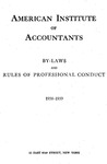 By-laws and rules of professional conduct, 1938-1939