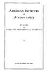 By-laws and rules of professional conduct, 1943 by American Institute of Accountants