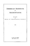 By-laws and rules of professional conduct 1948 by American Institute of Accountants