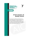Firm's system of quality control; Statement on quality control standards 7