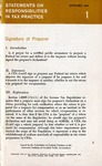 Signature of preparer; Statements on responsibilities in tax practice 01