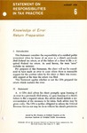 Knowledge of error : return preparation; Statements on responsibilities in tax practice 06