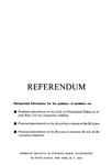 Referendum: Background information for the guidance of members on: