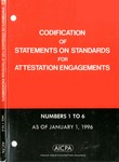 Codification of Statements on standards for attestation engagements as of January 1, 1996, numbers 1 to 6 by American Institute of Certified Public Accountants. Auditing Standards Board