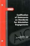 Codification of Statements on standards for attestation engagements as of January 1, 1997, numbers 1 to 6