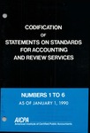 Codification of statements on standards for accounting and review services as of January 1, 1990, numbers 1 to 6 by American Institute of Certified Public Accountants. Accounting and Review Services Committee