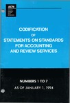 Codification of statements on standards for accounting and review services as of January 1, 1994, numbers 1 to 7 by American Institute of Certified Public Accountants. Accounting and Review Services Committee